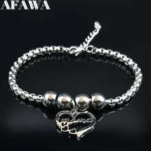 Модный семейный женский браслет-цепочка из нержавеющей стали, браслеты серебряного цвета, ювелирные браслеты B18549