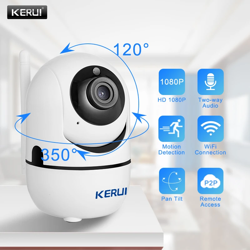 Камера видеонаблюдения KERUI с автоматическим отслеживанием Wi Fi 1080P IP беспроводное