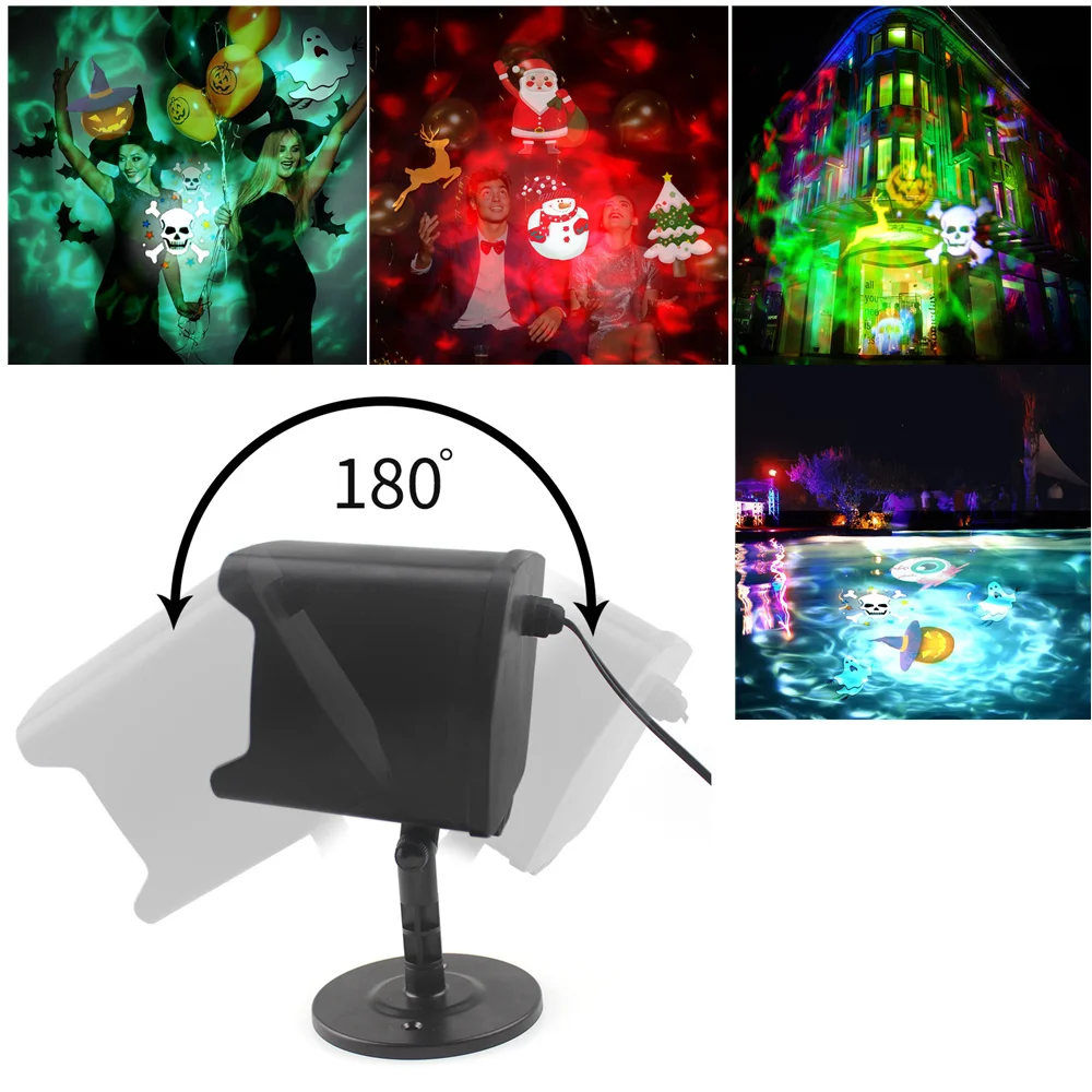 

LED Snowflake Christmas Halloween Projection Holiday Decoration Lantern Outdoor Waterproof Projector Lawn Courtyard Lamp
