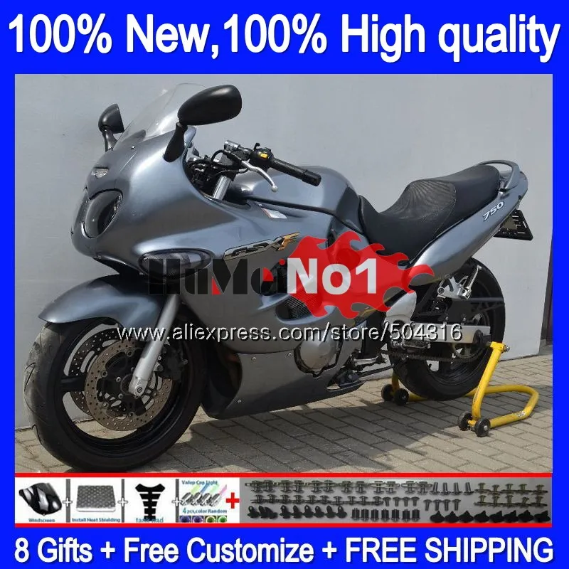 Средства ухода за кожей для SUZUKI KATANA GSXF 600 750 GSXF600 98 99 00 2001 2002 12MC. 80 Блестящая серебряная GSX600F GSXF750 1998 1999 2000 01 02 обтекатель