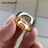 Anillo de compromiso de carburo de tungsteno para hombre y mujer, sortija de boda de 6/8mm a la moda, joyería para amantes, domo de oro pulido, ajuste cómodo ► Foto 2/6