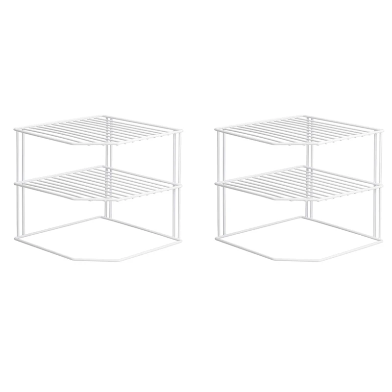 2 Pack Kitchen Cupboard Shelf Organiser 3 Tier Corner Shelf Plate Storage Rack Cupboard Organiser For Kitchen Racks Holders Aliexpress