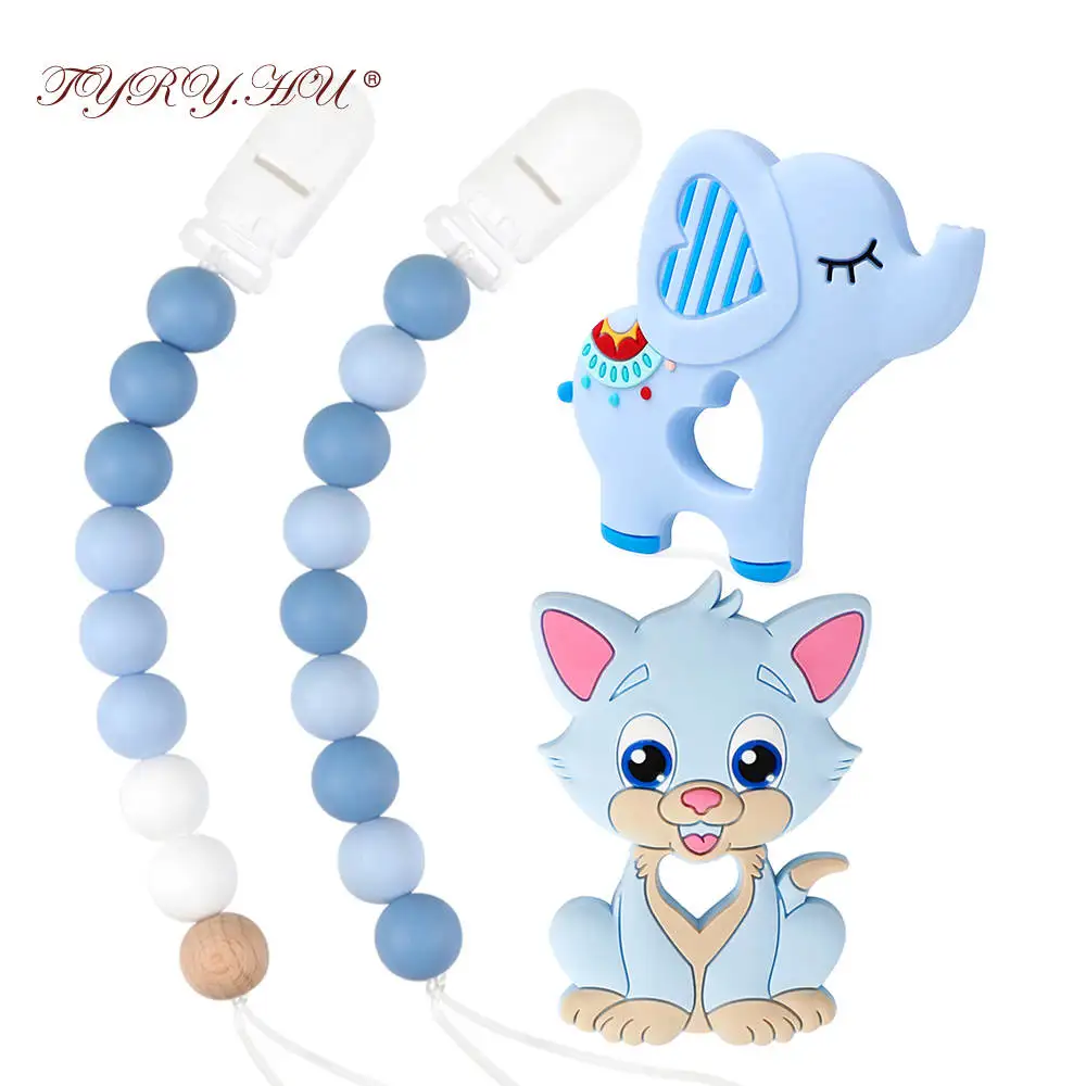 

TYRY 4pc/set Silicone Beads Teether Chewable Newborn Nursing Teethers Teething Bead Teether set