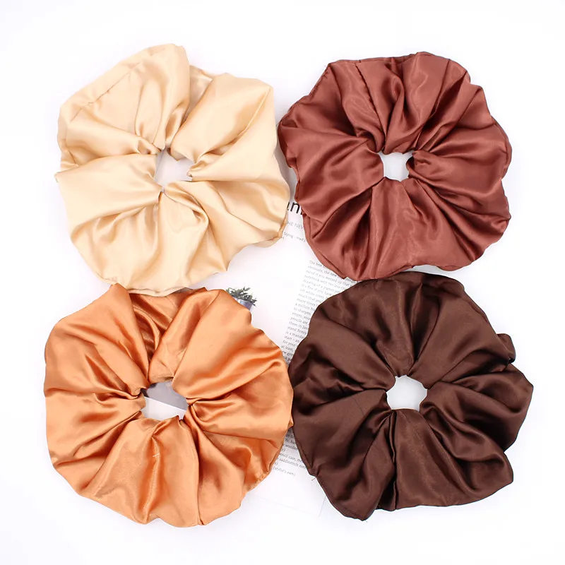 OVERSIZE Silky Hair Scrunchies Women Retro Ponytail Hair Rope Soft Solid Hair Ties Big Head Band Statement Hair Accessories Gift oversize silky hair scrunchies women retro ponytail hair rope soft solid hair ties big head band statement hair accessories gift