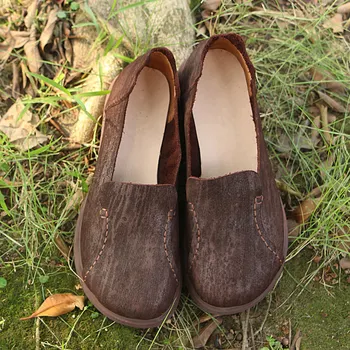 

New Women Flat Genuine Leather Shoes Driving Flat Shoes Women Loafers Soft Slip On Round Toe soft Classics fashion women shoes
