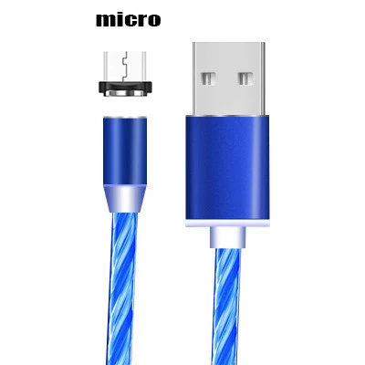 Светодиодный магнитный кабель Micro USB для быстрой зарядки, кабель usb type C для iphone 11 Pro Max, huawei P30 Pro, волшебный светильник, кабель для зарядки - Цвет: colour 12