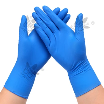 

100Pcs/lot Disposable Gloves Latex Dark Blue Nitrile Food Anti-static Rubber Gloves Household Garden Home Cleaning Thicken Glove