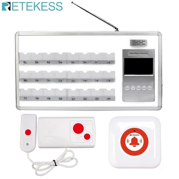 

Retekess Voice Reporting Wireless Nurse Calling System with 24 Bed Receiver + 2 Call Button For Nurse Station Clinic