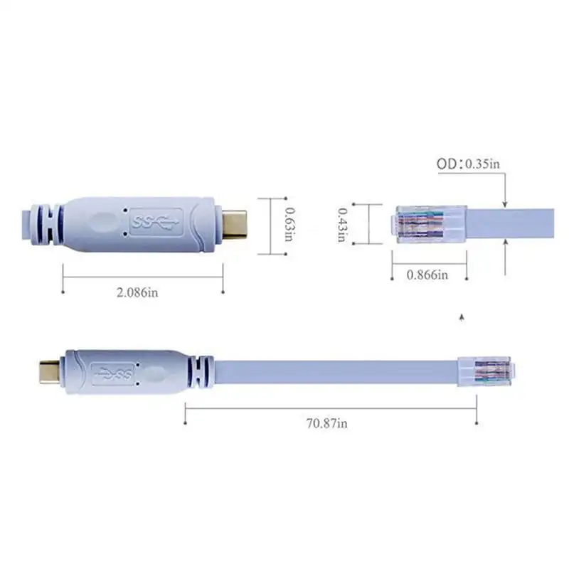 1,8 м Usb 3,1 type C к Rj45 для Android Cisco консоли Macbook ноутбука соединительный кабель