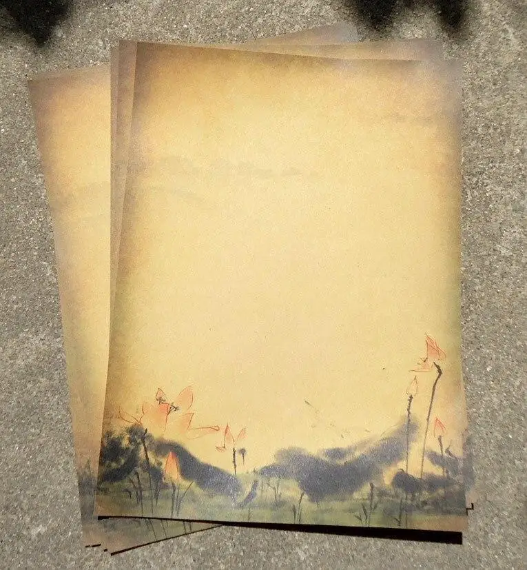 8 unids/set papel Kraft clásico escribiendo una carta papelería romántico creativo Nota de papel artesanal pintura de papel de la Oficina de la escuela suministros