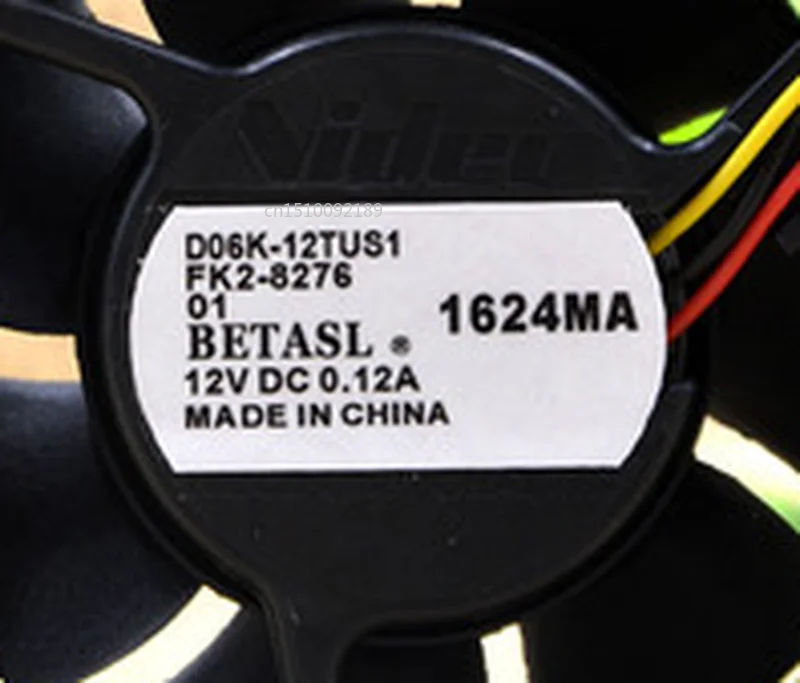 Бесплатная доставка для оригинальный D06K-12TUS1 12V 0.12A 6 см 6025 трехпроводной бесшумный вентилятор охлаждения