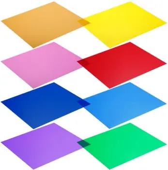 

Pack of 12 Transparent Color Correction Lighting Gel Filter in Different Colors