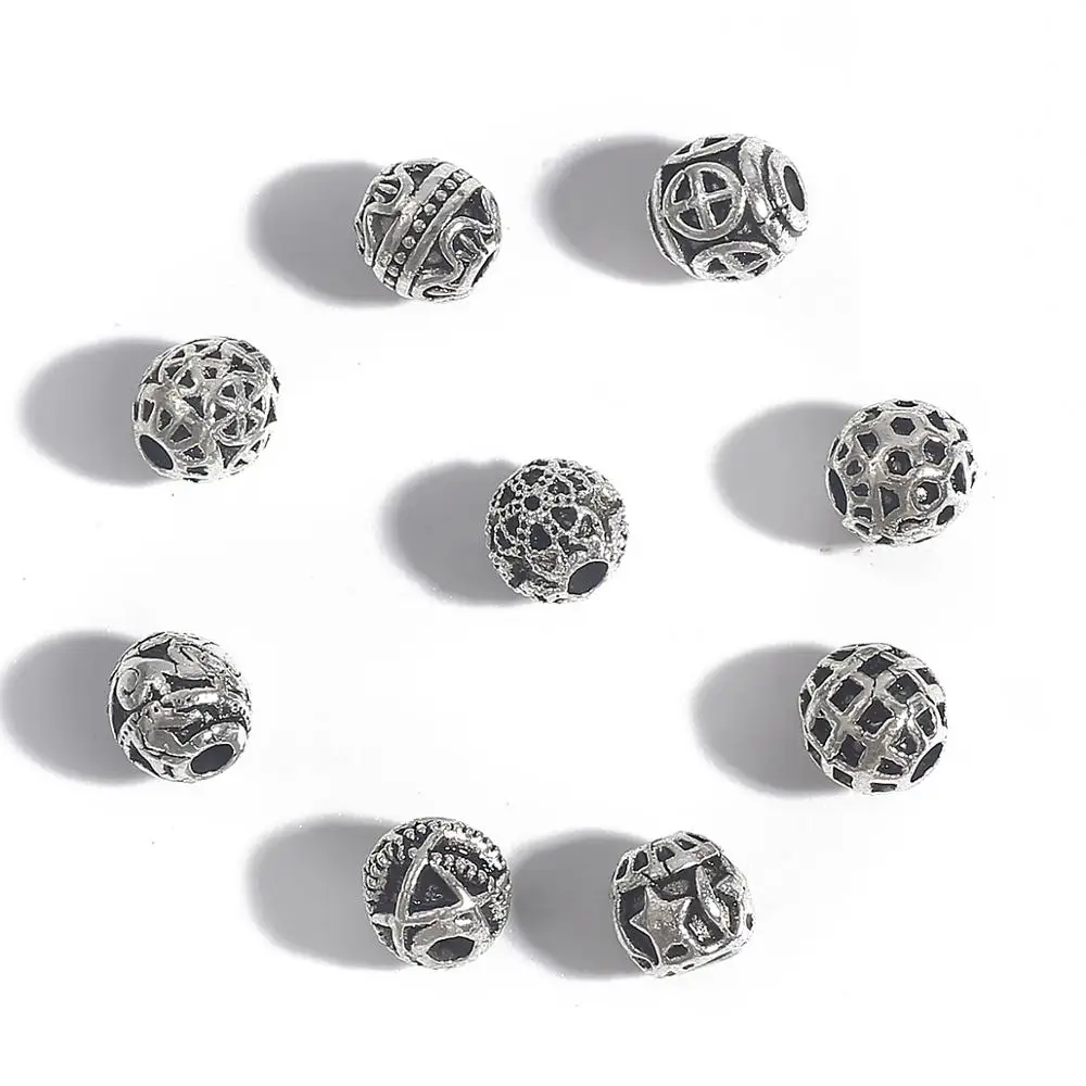 20pcs 6mm Tibetan Silver Plated Metal Spacer Beads for Jewelry Making