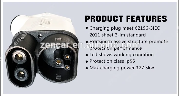 Duosida ZENCAR EVSE EV female combo 2 css type 2 plug 62196-3 Электрический автомобильный зарядный кабель DC150A ev