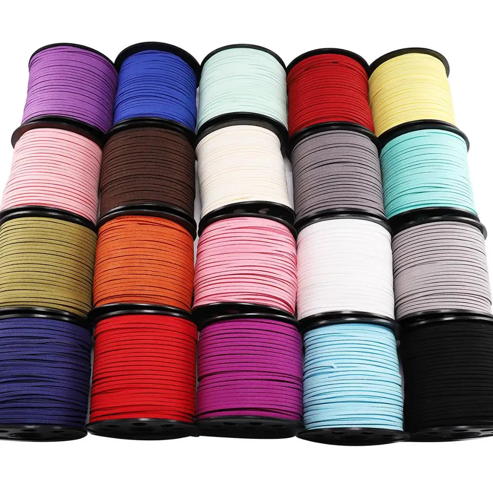 

10m/lot 2.5 mm Flat Faux Suede Braided Cord Korean Velvet Leather Handmade String Rope For DIY Jewelry Making Supplies Wholesale