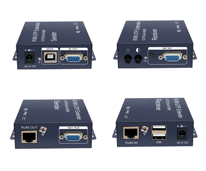 Extensor com Áudio Extensor sobre Cat5 Estéreo 100m Cat5e - 6 Cabo Nenhum Atraso & Perda Vídeo Transmissor 328ft Vga Usb Kvm - Image 6
