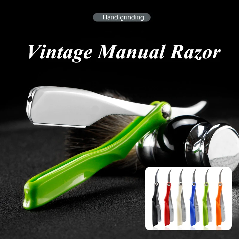 

Pro Salon Hair Shaving Razor Zinc Alloy Folding Razor ABS Handle Shaving Eyebrow Shaving Hairdressing Tool G0804