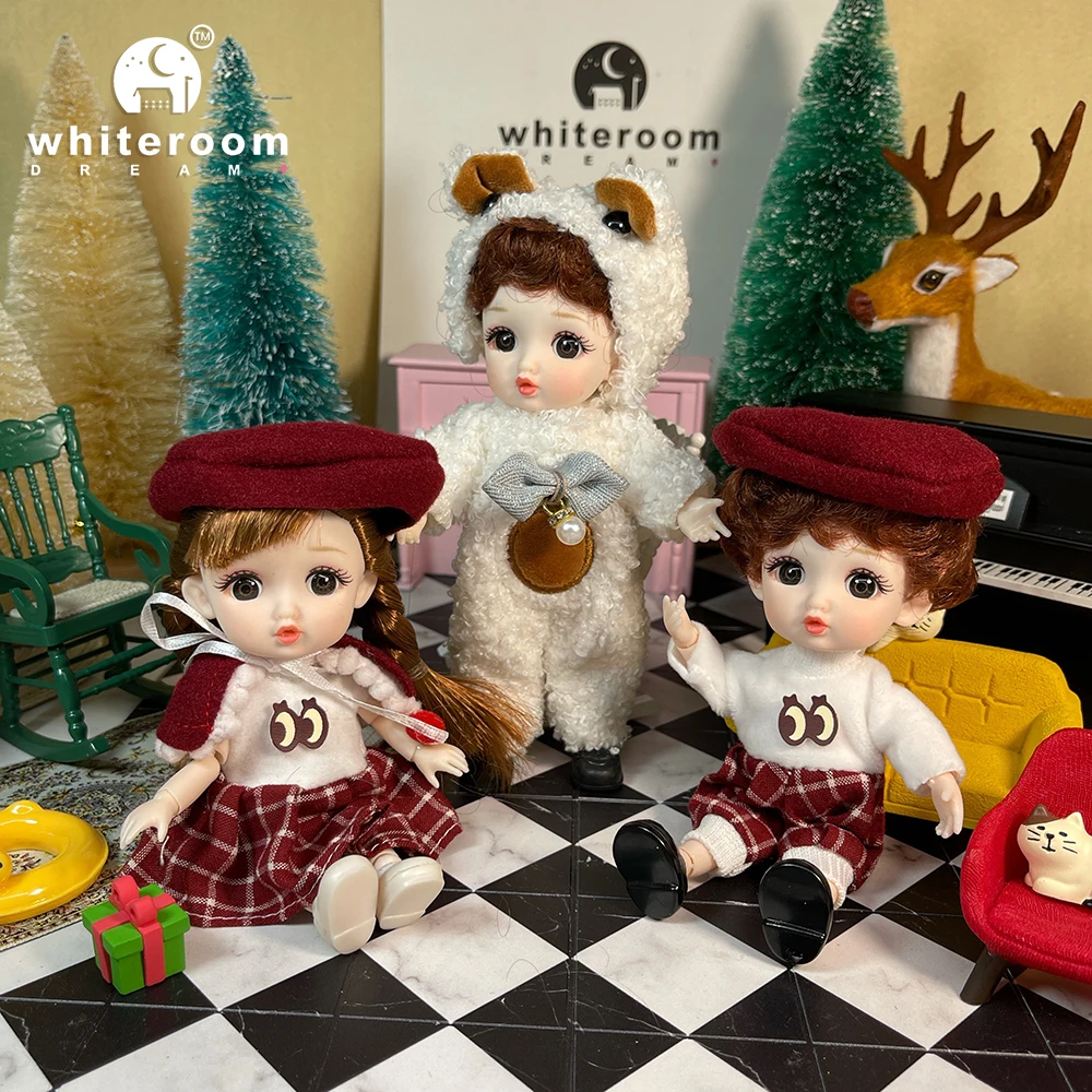 2024 New Christmas Gift Doll For Children Girl BJD Naked Blue Eye PVC Face Clothes Accessories16cm 13 Movable Joints Ppresent 3