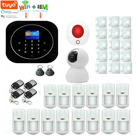 

Yobang Securi Wifi GSM RFID Wireless Burglar Security Alarm System Tuya APP Remote Control ALEXA GOOGLE Home Video IP Camera KIT