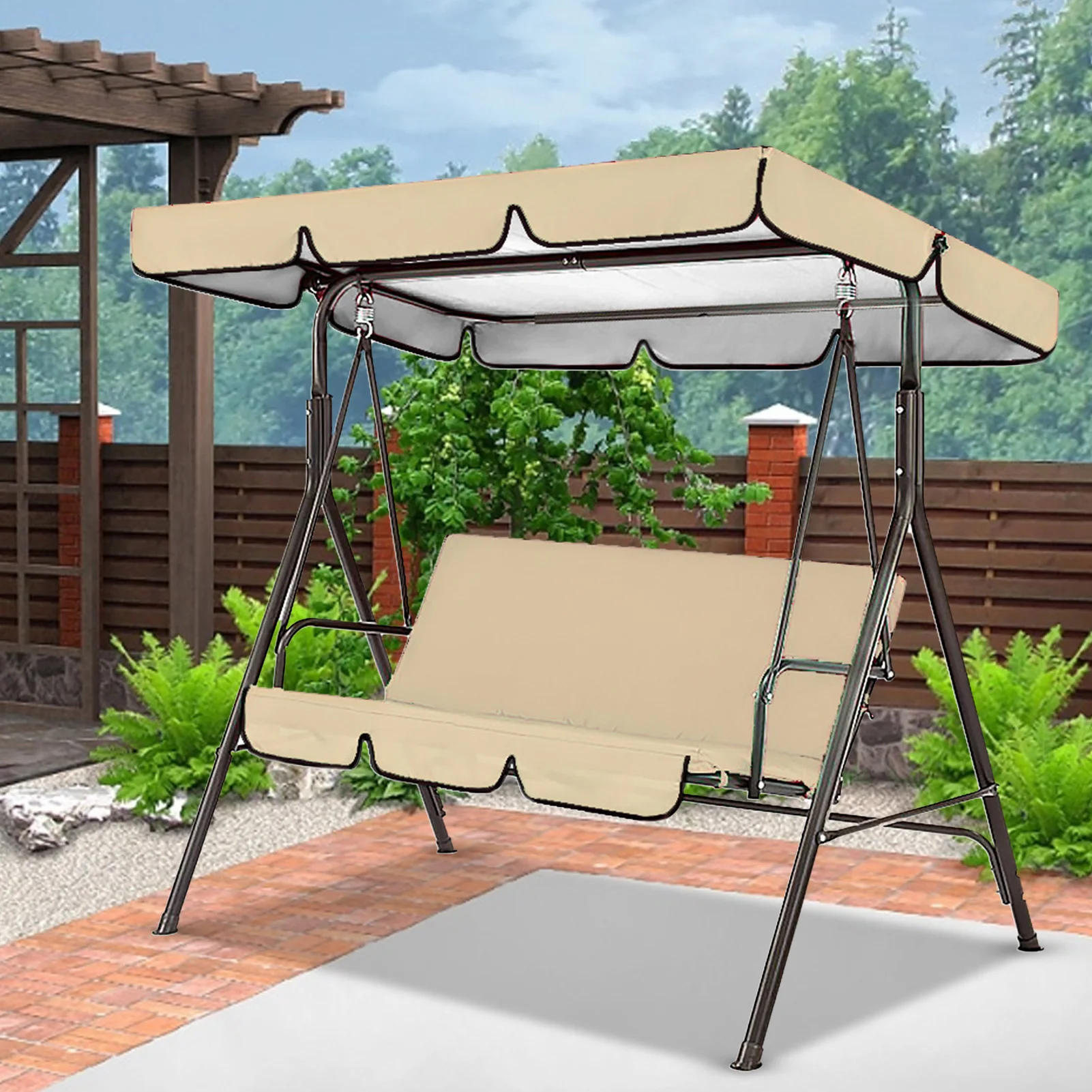 3 Seater Garden Swing Cushion 150CM 5 Colors Waterproof Dustproof Chair Replacement Canopy Spare Fabric Cover Dust Covers