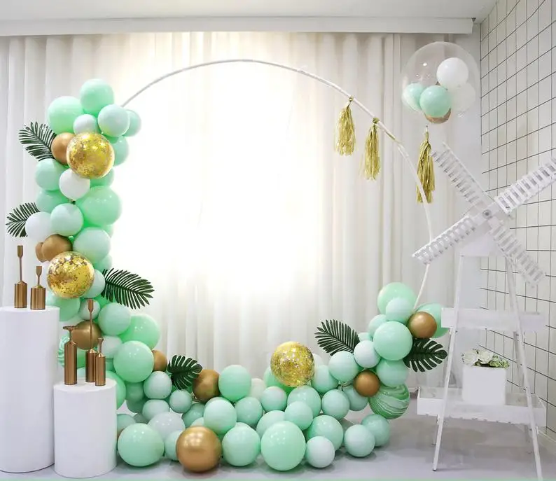 DIY круглый воздушный шар комплект гирлянды пастельные воздушные шары листья кисточкой День рождения Свадьба фон день рождения юбилейные праздничные украшения