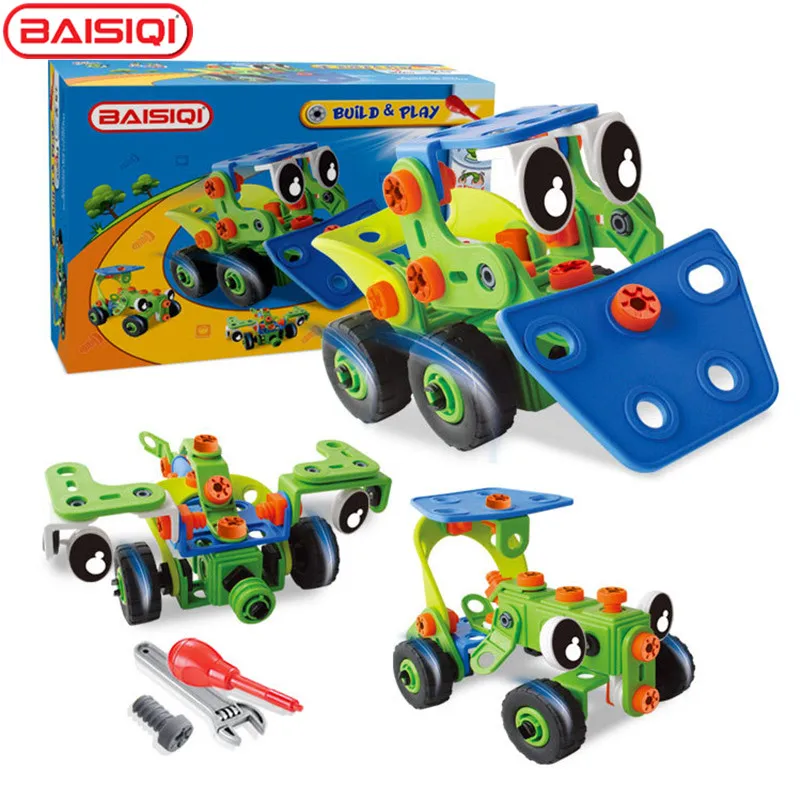 

3 in 1 Intelligent Assembly tool set car truck model Creative science DIY toy Screw block kit BAISIQI for 5-9 years old kids
