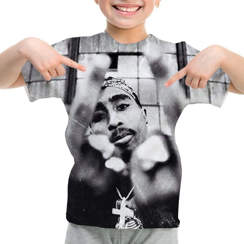 Tupac 2Pac 3d Printing T Shirt Anak 