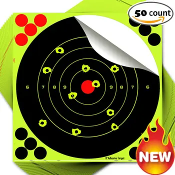 

50pcs 8*8inch 20*20cm Target Paper Splash Parts Accessories Fluorescence With Patches Per Target Tape