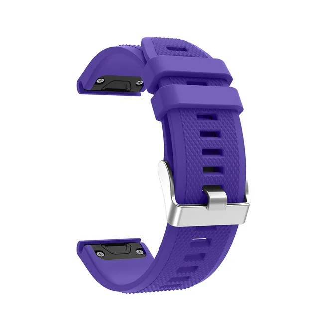 26 мм мягкий силиконовый сменный Браслет для часов Ремешок для Garmin Fenix 5 5X 5S 6 6X6 S 20 22 мм ремешок на запястье - Цвет: Фиолетовый