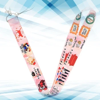 

High Quality Friends Tv Show Keychain Lanyard Webbing Ribbon Neck Strap Fabric Para Id Badge Phone Holder Necklace Accessories