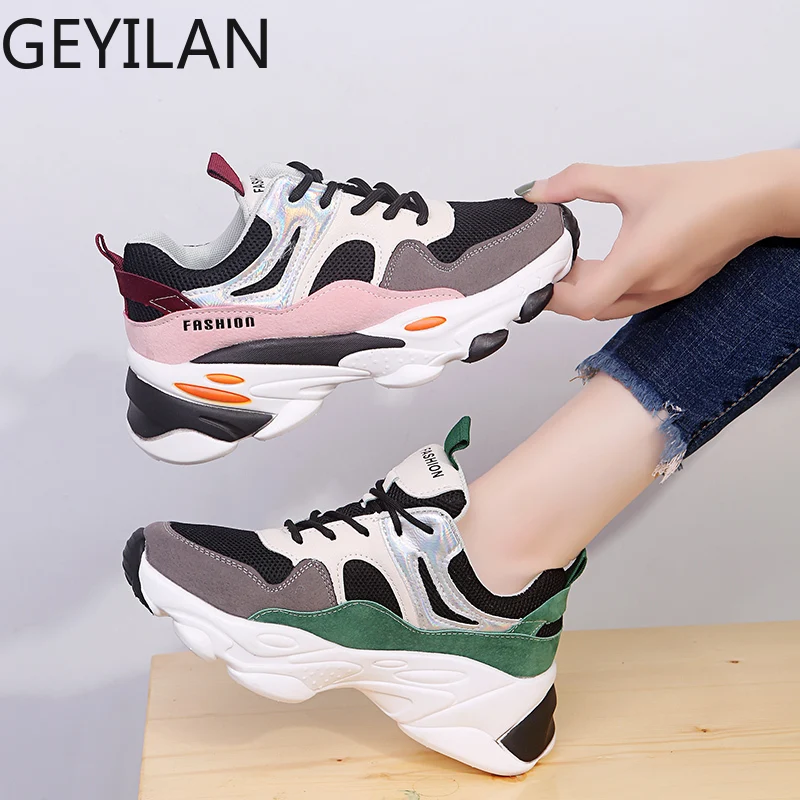 

Chunky Sneakers Women Fashion Platform Shoes Basket Femme Vulcanize Shoes Womens Casual Krassovki Female Trainers Shoes U21-54