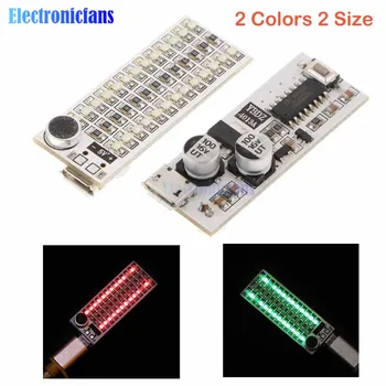 

USB Mini Music Spectrum Light 2x13 2x17 LED Board Voice Control Sensitivity Adjust 5V USB Interface Power Supply With Microphone