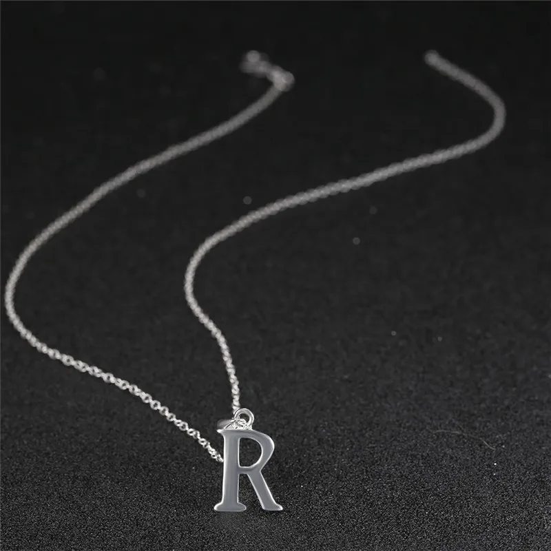 Fashion Jewelry Stainless Steel Link Chain Letter R Pendants Necklaces Fine Women Wedding Party Gift 2*2.5cm No chain 5