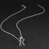 Fashion Jewelry Stainless Steel Link Chain Letter R Pendants Necklaces Fine Women Wedding Party Gift 2*2.5cm No chain 5