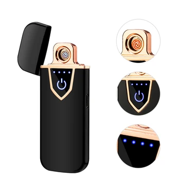 

Rechargeable Electronic Lighter Touch-senstive Switch Electric Cigarette Mini Windproof Flameless USB Coil 100% Safe Delivery