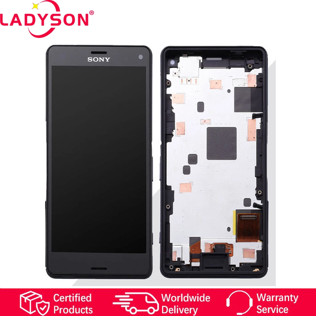 Для Sony Xperia Z3 Compact D5803 D5833 SO-02G ЖК-экран в сборе с передним сенсорным стеклом