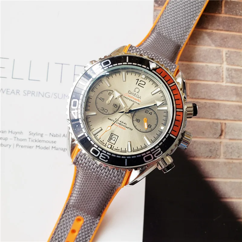 

Omega- Men's quartz watch Top brand luxury stainless steel contracted men's fashion timing men's sports watch25