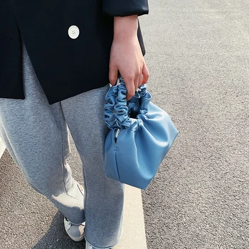 

PU Leather Cloud Tote Bags Solid Color Shoulder Messenger Bag Female Handbags And Purses Travel Totes