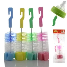 Детская соска бутылочка для молока 360 градусов губка очиститель+ соска щетка 2 шт Детская Бутылочка кисть с ручкой для очистки стекла Щетка