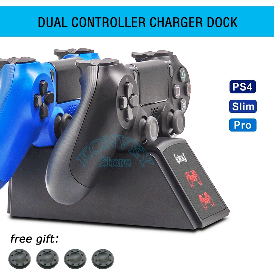 

PS4&Slim&Pro Controller Charger Dock Station PS4 Joystick Charger Stand with LED Light Indicator for SONY Playstation4 Game