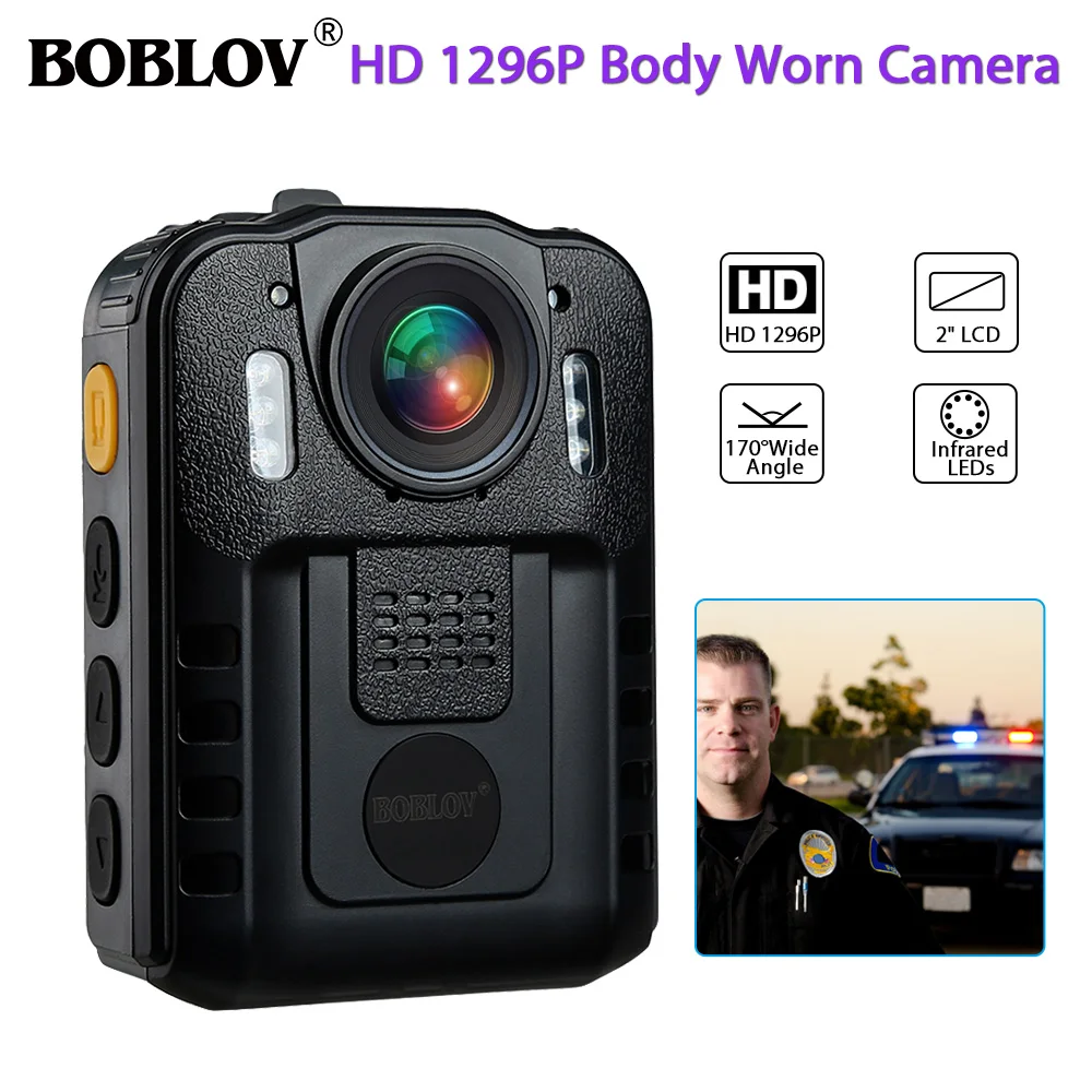 BOBLOV WN9 носимая камера для тела Novatek HD 1296P полицейская 170 градусов IR ночное видение