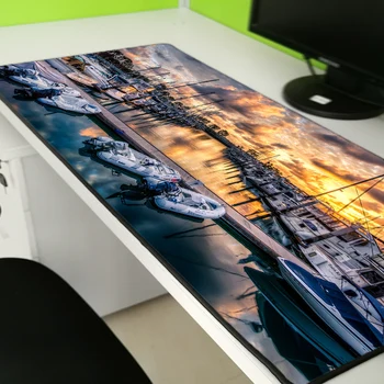 

Yuzuoan Beautiful Sunset Port Anti-skid Lock Mousepad Custom Support 40x90cm30x60cm Natural Rubber Computer Mouse Pad