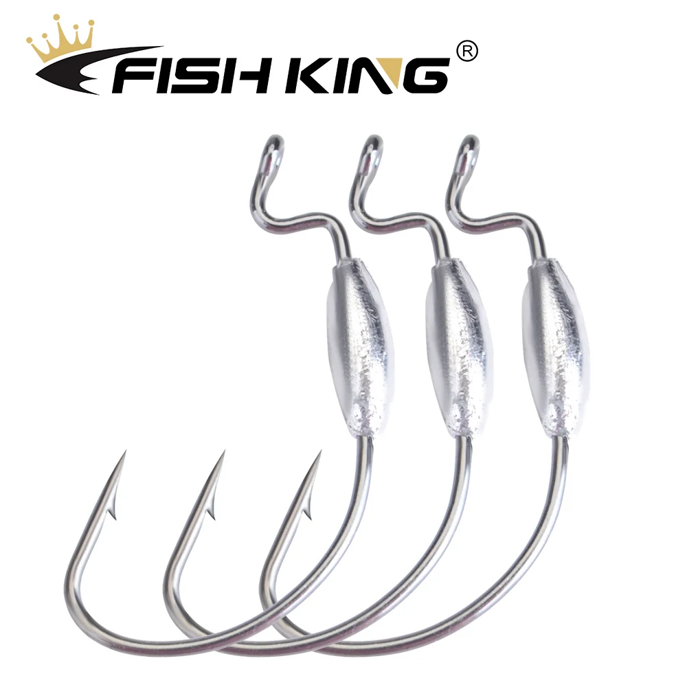 30Pcs Weighted Swimbait Hooks Saltwater Offset Fishhooks Jig