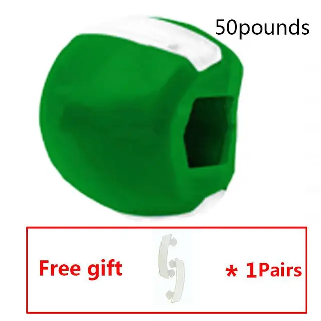 Fitness Face Masseter Men Women Facial Pop Go Mouth Jawline Jaw Muscle Exerciser Chew Ball Bite Breaker Training Body Skin green   40lbs