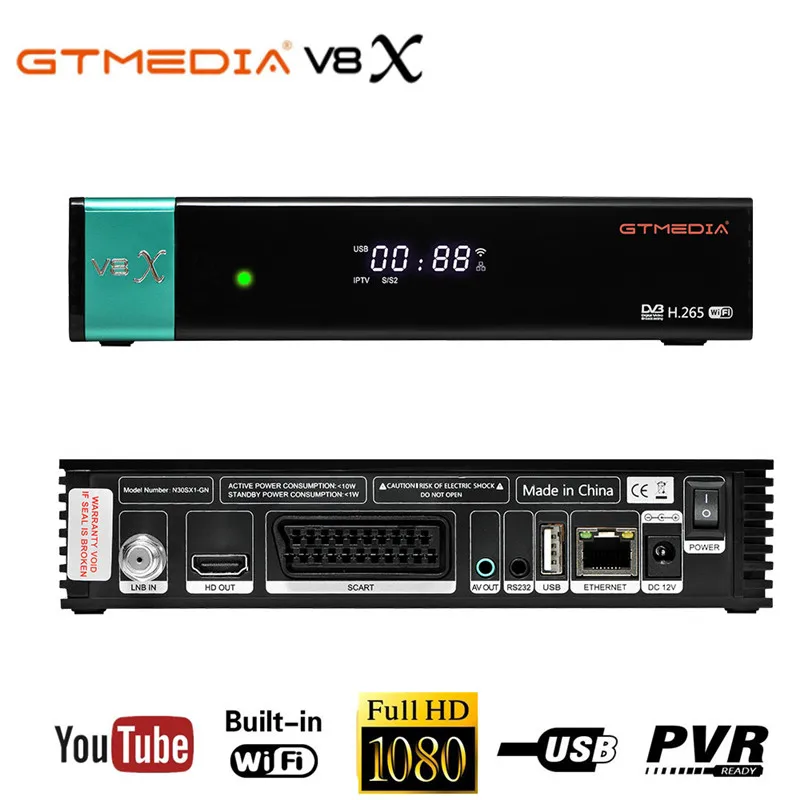 Full HD Gtmedia v8x DVB S2 спутниковый ресивер gtmedia V8X обновленная форма Freesat v8 nova/honor