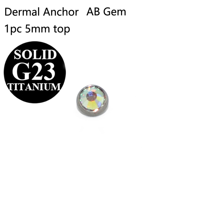 G23 Titanium Micro Dermal Anchor Skin Diver Flat CZ Gem Fashion Dermal Piercings Surface Piercing Stud Body Piercing Jewelry