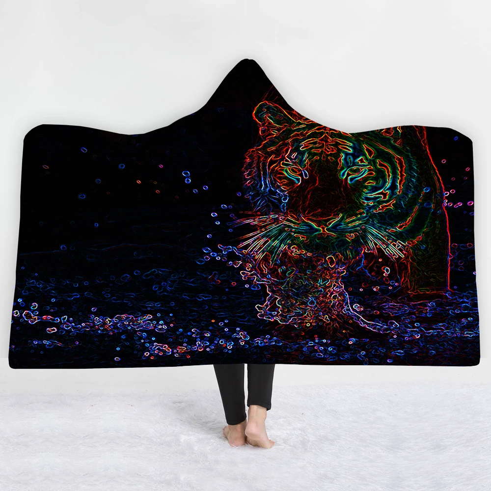 

New Blankets animals pattern hats comfortable blankets tiger relaxed sofa twin full size Creative design pattern blanket