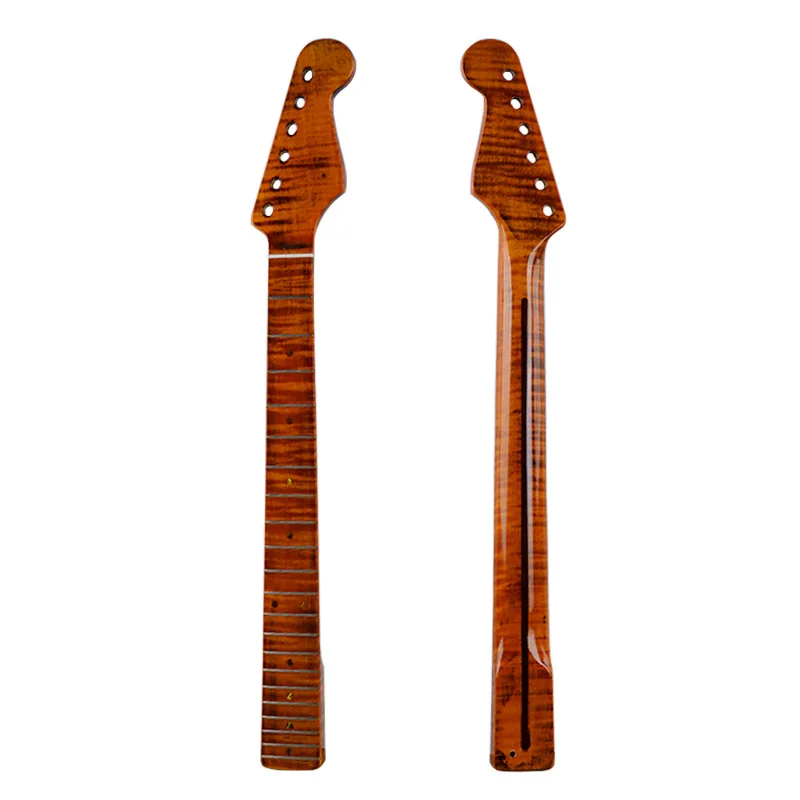

21 Fret Tiger Maple One Guitar Neck Fende-ST Electric Guitar Shaft Shiny Polished Shaft Guitar Accessories