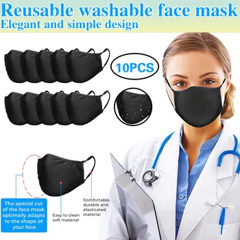 

10pcs Anti Dust Ride Face Washable Reuse Face Activated Carbon Filter Windproof Mouth-muffle Proof Face Masks mondkapjes Maska