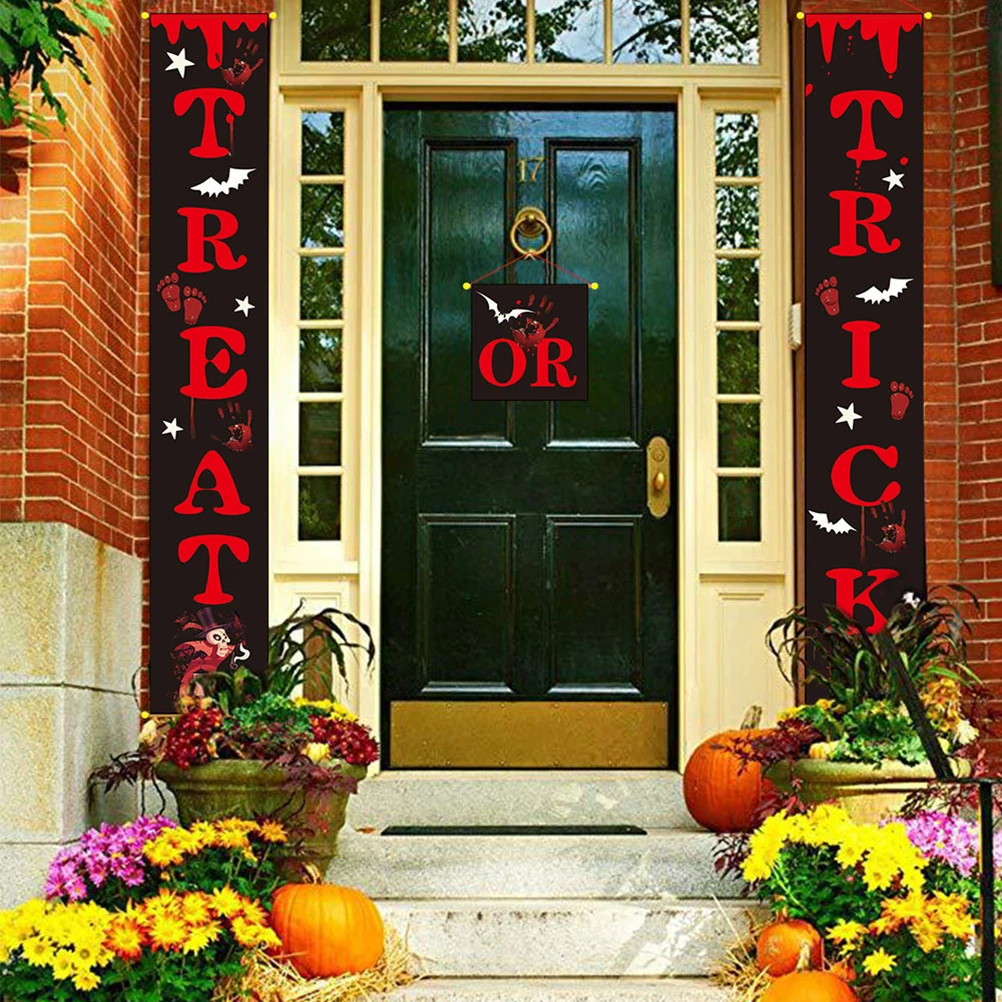 3 шт./компл. Хэллоуин баннер Trick or Treat Home Door Sign вечерние украшения Сияющие вязаные